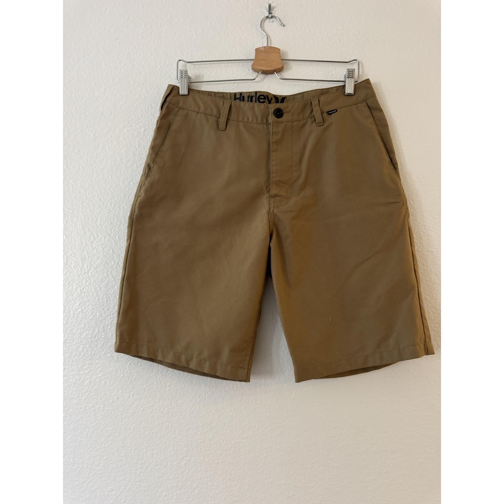 Hurley Shorts Mens 32 Beige Chino Flat Front Casual Golf Walkshorts Summer